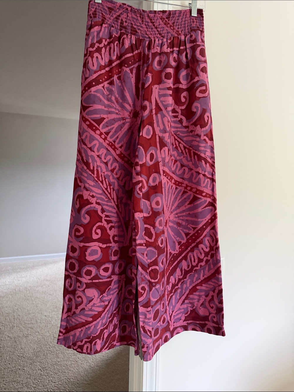 Sundance Pink and Magenta Patterned Wide-Leg Pants